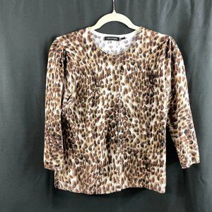 Animal print Tan cardigan size Ladies Small